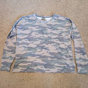 PJ Salvage Camouflage Crew Neck Sweater - Blue and Gray